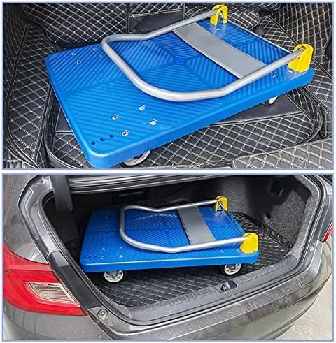 Foldable Platform Trolley Cart - 200kg Capacity, 360° Swivel Wheels, Industrial Utility Wagon for Home, Warehouse, Office