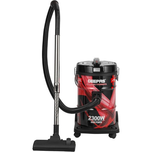Geepas GVC2598 2300W 25L Drum Vacuum Cleaner with Blower, Dust Full Indicator, and Parking Position