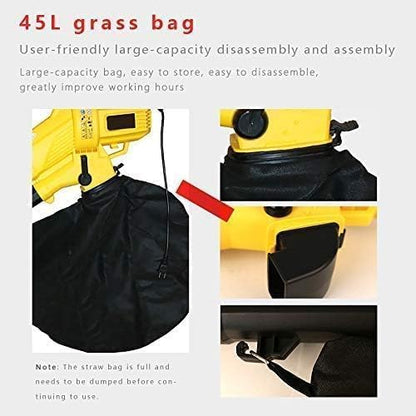 3-in-1 Leaf Blower & Vacuum, 3000W Garden Vacuum Cleaner with 45L Collection Bag, 10M Cable