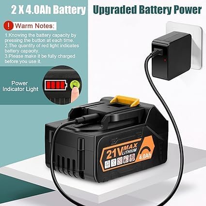 Cordless Leaf Blower 320 CFM 150 MPH with Battery & Charger, Lightweight Electric Blower for Snow & Lawn Care