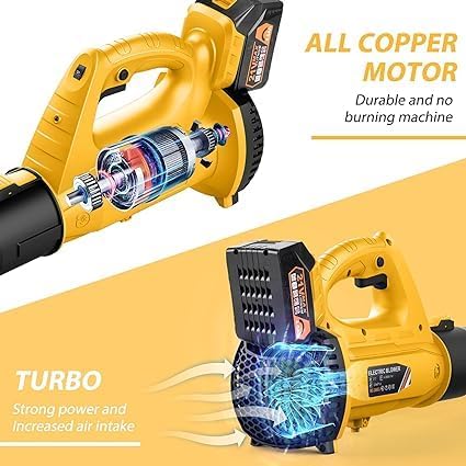 Cordless Leaf Blower 320 CFM 150 MPH with Battery & Charger, Lightweight Electric Blower for Snow & Lawn Care