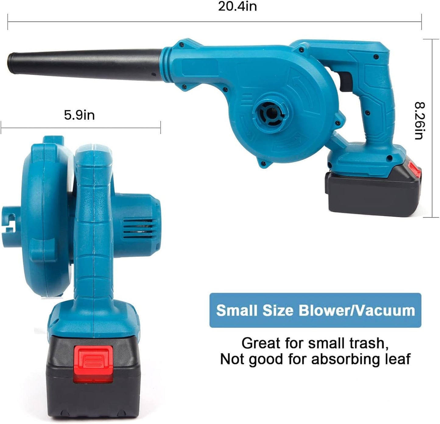 Cordless 2-in-1 Leaf Blower & Vacuum with Battery & Charger, Electric Handheld Blower