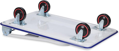 Heavy-Duty Platform Flat Trolley - 300kg Capacity, Foldable Handle