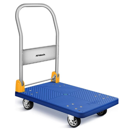 Foldable Platform Trolley Cart - 200kg Capacity, 360° Swivel Wheels, Industrial Utility Wagon for Home, Warehouse, Office